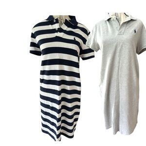 Polo by Ralph Lauren Navy & White Striped Mini Dress and Heather Gray Polo Dress